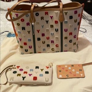 Tory Burch Fil Coupe Tote with matching wristlet